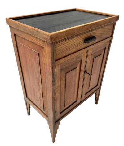 Art Deco Amsterdamse School Cabinet with Black Lacquered Top, 1920s